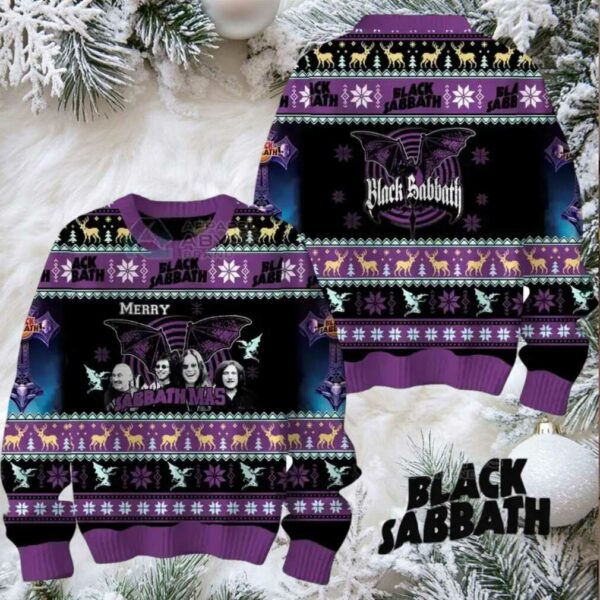 Black Sabbath Merry Christmas Ugly Sweater 2025