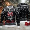 White Ugly Christmas Sweater with Blue Snowflake Pattern Featuring Gingerbread Nurse White Ugly Christmas Sweater with Blue Snowflake Pattern Featuring Gingerbread Nurse