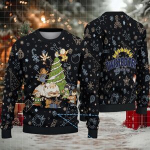 Black Twisted Tea Avatar Christmas Pattern Ugly Sweater