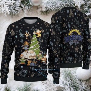 Black Twisted Tea Avatar Christmas Pattern Ugly Sweater