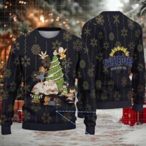 Black Twisted Tea Avatar Snowflake Pattern Ugly Sweater