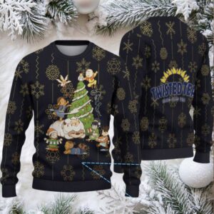 Black Twisted Tea Avatar Snowflake Pattern Ugly Sweater