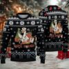 White and Navy Fair Isle Ugly Christmas Sweater Stranger Things Starcourt Mall Mind Flayer with Reindeer and Snowflake Pattern White and Navy Fair Isle Ugly Christmas Sweater Stranger Things Starcourt Mall Mind Flayer with Reindeer and Snowflake Pattern