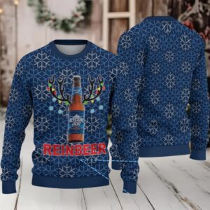 Blue Snowflake Keystone Light Reinbeer Ugly Christmas Sweater
