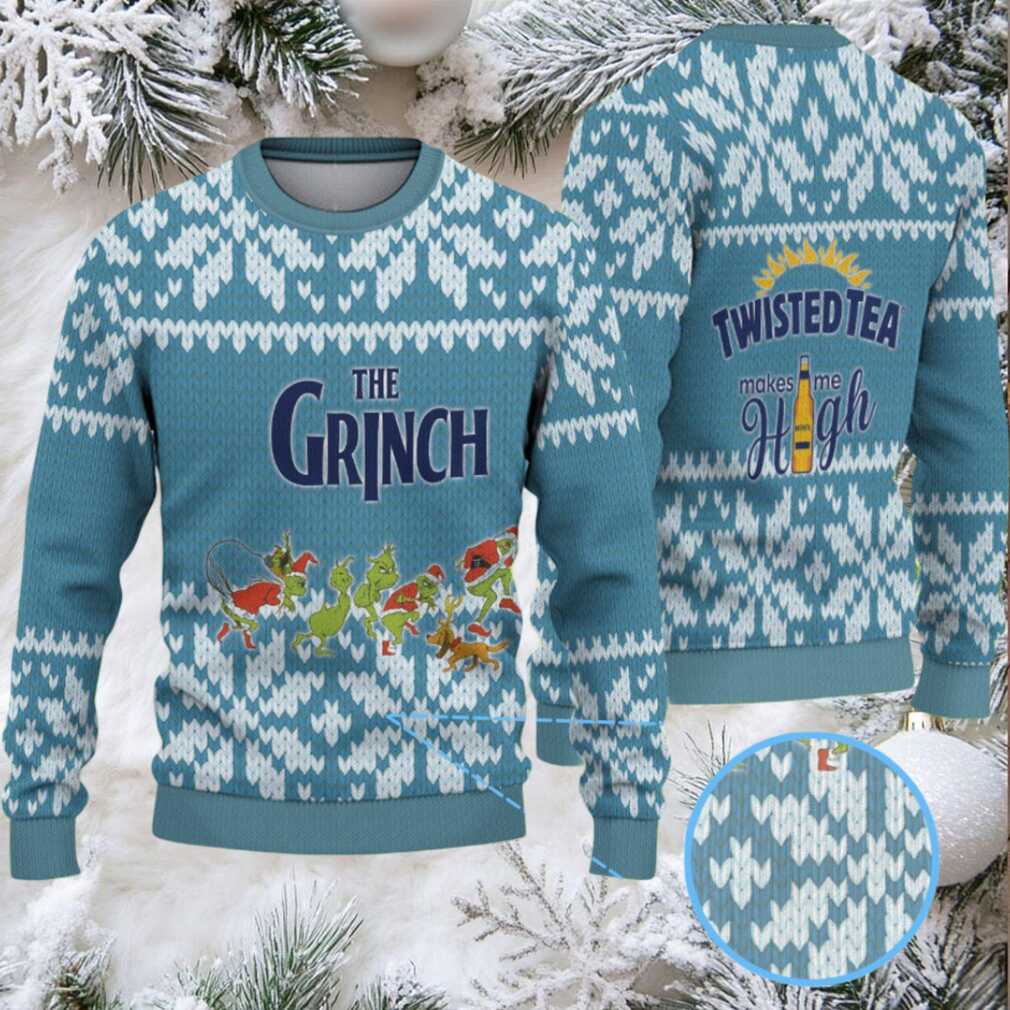 Blue Twisted Tea Grinch Christmas Pattern Ugly Sweater Blue Twisted Tea Grinch Christmas Pattern Ugly Sweater