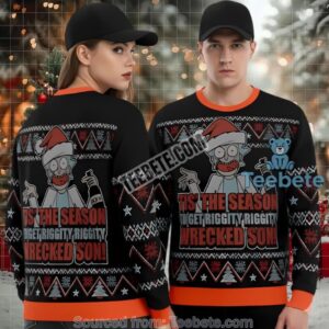 Rick And Morty Tis The Season Ugly Xmas Sweater Black Womens