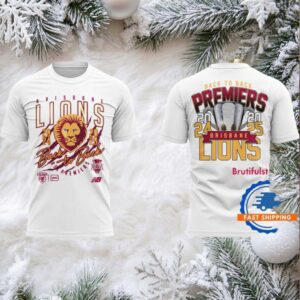 Brisbane Lions AFL 2025 Back to Back PREMIERS White T Shirt