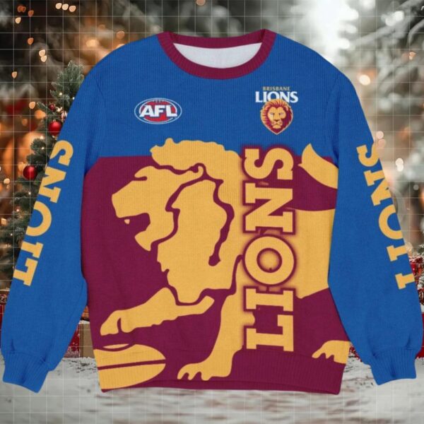 Brisbane Lions AFL Ugly Christmas Sweater