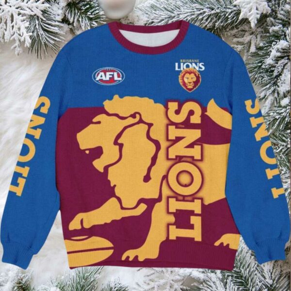 Brisbane Lions AFL Ugly Christmas Sweater