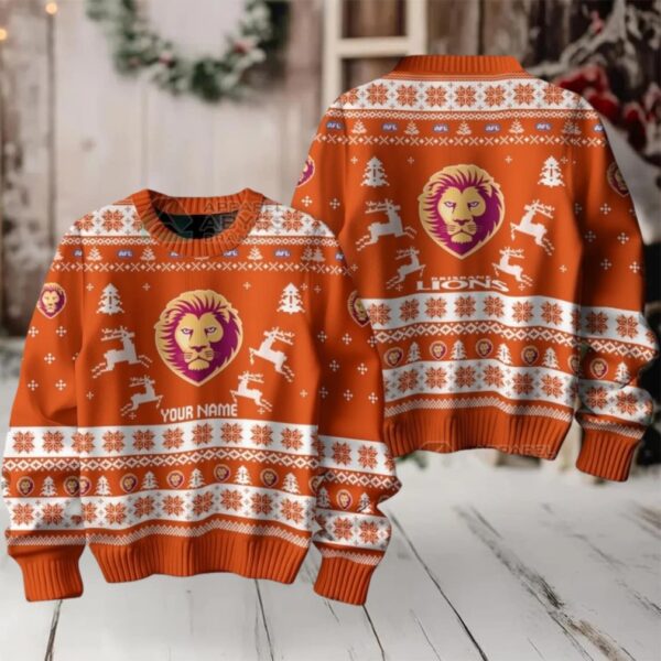 Brisbane Lions Custom Ugly Christmas Sweater