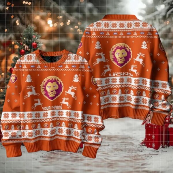 Brisbane Lions Custom Ugly Christmas Sweater