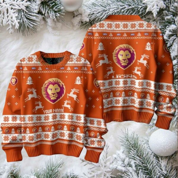 Brisbane Lions Custom Ugly Christmas Sweater