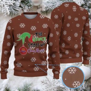 Brown Snowflake Crown Royal Grinch Ugly Christmas Sweater