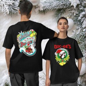 Buc Ee’s Jingle all the way to Buc ee’s Merry Christmas two sided T shirt