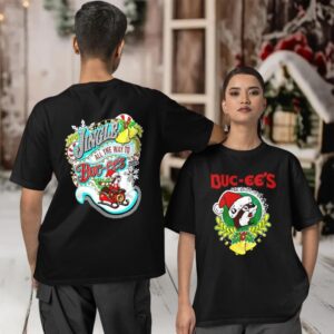 Buc Ee’s Jingle all the way to Buc ee’s Merry Christmas two sided T shirt