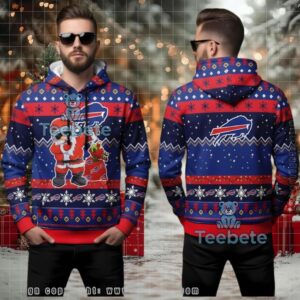 Buffalo Bills Dancing Santa Festive Ugly 3D Hoodie For Fans