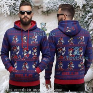 Buffalo Bills Disney Mickey Ugly Christmas 3D Hoodie Buffalo Bills Disney Mickey Ugly Christmas 3D Hoodie