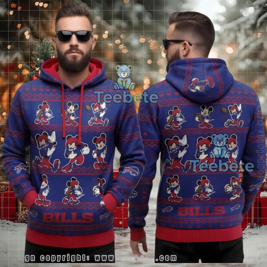 Buffalo Bills Disney Mickey Ugly Christmas 3D Hoodie