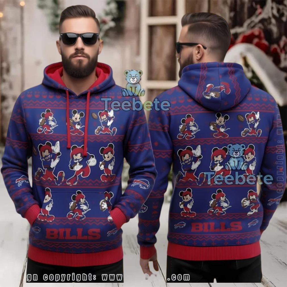 Buffalo Bills Disney Mickey Ugly Christmas 3D Hoodie Buffalo Bills Disney Mickey Ugly Christmas 3D Hoodie