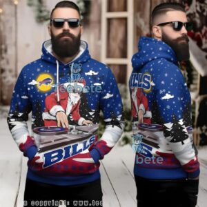 Buffalo Bills Dj Santa Claus Christmas Funny Ugly 3D Hoodie