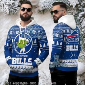 Buffalo Bills Funny Grinch Christmas Ugly 3D Hoodie For Fans Buffalo Bills Funny Grinch Christmas Ugly 3D Hoodie For Fans