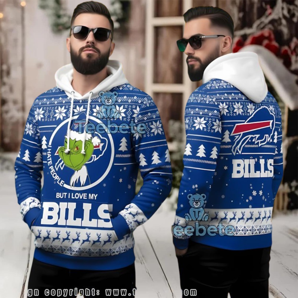 Buffalo Bills Funny Grinch Christmas Ugly 3D Hoodie For Fans Buffalo Bills Funny Grinch Christmas Ugly 3D Hoodie For Fans