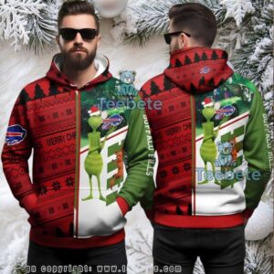 Buffalo Bills Grinch And Dog Max Ugly Christmas 3D Hoodie Red Buffalo Bills Grinch And Dog Max Ugly Christmas 3D Hoodie Red