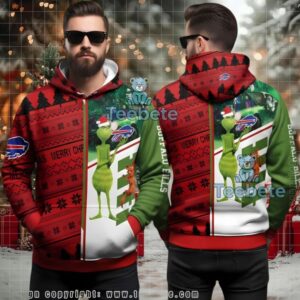 Buffalo Bills Grinch And Dog Max Ugly Christmas 3D Hoodie Red