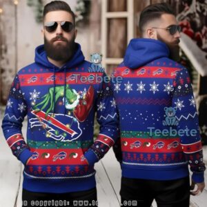 Buffalo Bills Grinch Hand Stealing Logo Ugly Christmas 3D Hoodie