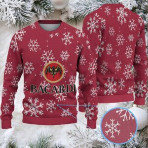 Burgundy All Over Snowflake Bacardi Ugly Christmas Sweater