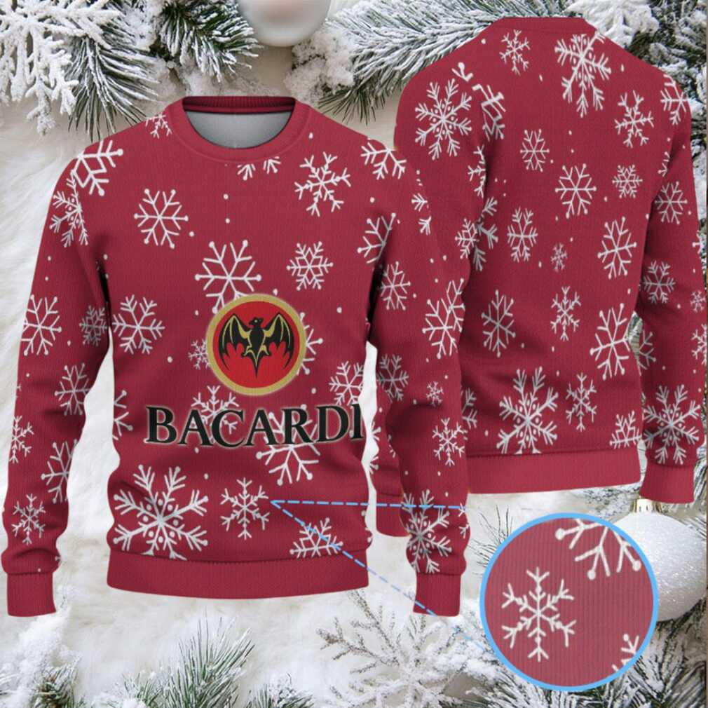 Burgundy All Over Snowflake Bacardi Ugly Christmas Sweater Burgundy All Over Snowflake Bacardi Ugly Christmas Sweater