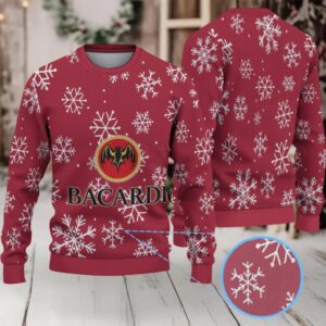 Burgundy All Over Snowflake Bacardi Ugly Christmas Sweater
