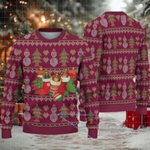 Burgundy Christmas Tree Crown Royal Stocking Ugly Christmas Sweater