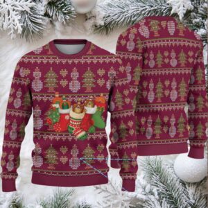 Burgundy Christmas Tree Crown Royal Stocking Ugly Christmas Sweater