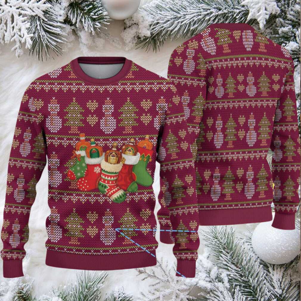 Burgundy Christmas Tree Crown Royal Stocking Ugly Christmas Sweater Burgundy Christmas Tree Crown Royal Stocking Ugly Christmas Sweater
