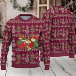 Burgundy Christmas Tree Crown Royal Stocking Ugly Christmas Sweater