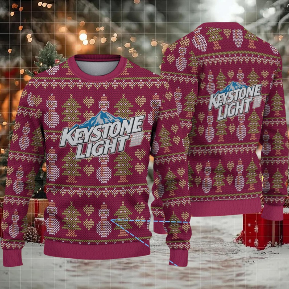 Burgundy Christmas Tree Keystone Light Ugly Christmas Sweater
