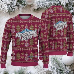Burgundy Christmas Tree Keystone Light Ugly Christmas Sweater