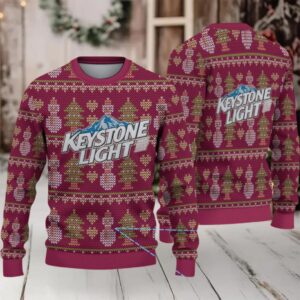 Burgundy Christmas Tree Keystone Light Ugly Christmas Sweater