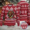 White Ugly Christmas Sweater with Green Frog and Red Heart Pattern Featuring Funny Nurse Character with Santa Hat and Medical White Ugly Christmas Sweater with Green Frog and Red Heart Pattern Featuring Funny Nurse Character with Santa Hat and Medical