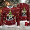 White Ugly Christmas Sweater with Green Frog and Red Flower Pattern Featuring Hello Kitty My Melody in Santa Outfit White Ugly Christmas Sweater with Green Frog and Red Flower Pattern Featuring Hello Kitty My Melody in Santa Outfit