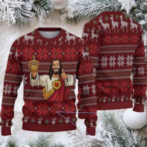 Burgundy Fair Isle Ugly Christmas Sweater Crown Royal Edition