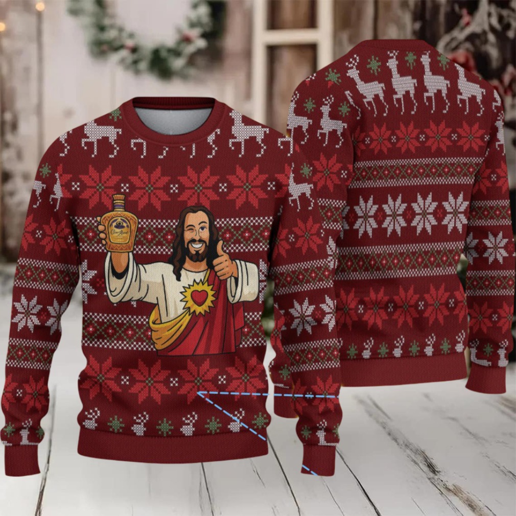 Burgundy Fair Isle Ugly Christmas Sweater Crown Royal Edition Burgundy Fair Isle Ugly Christmas Sweater Crown Royal Edition