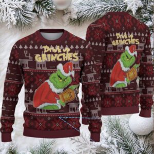 Burgundy Fair Isle Ugly Christmas Sweater Crown Royal Grinch