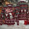 Red Ugly Christmas Sweater with White Snowflake and Tree Pattern Featuring Rick and Morty Get Schwifty Holiday Red Ugly Christmas Sweater with White Snowflake and Tree Pattern Featuring Rick and Morty Get Schwifty Holiday