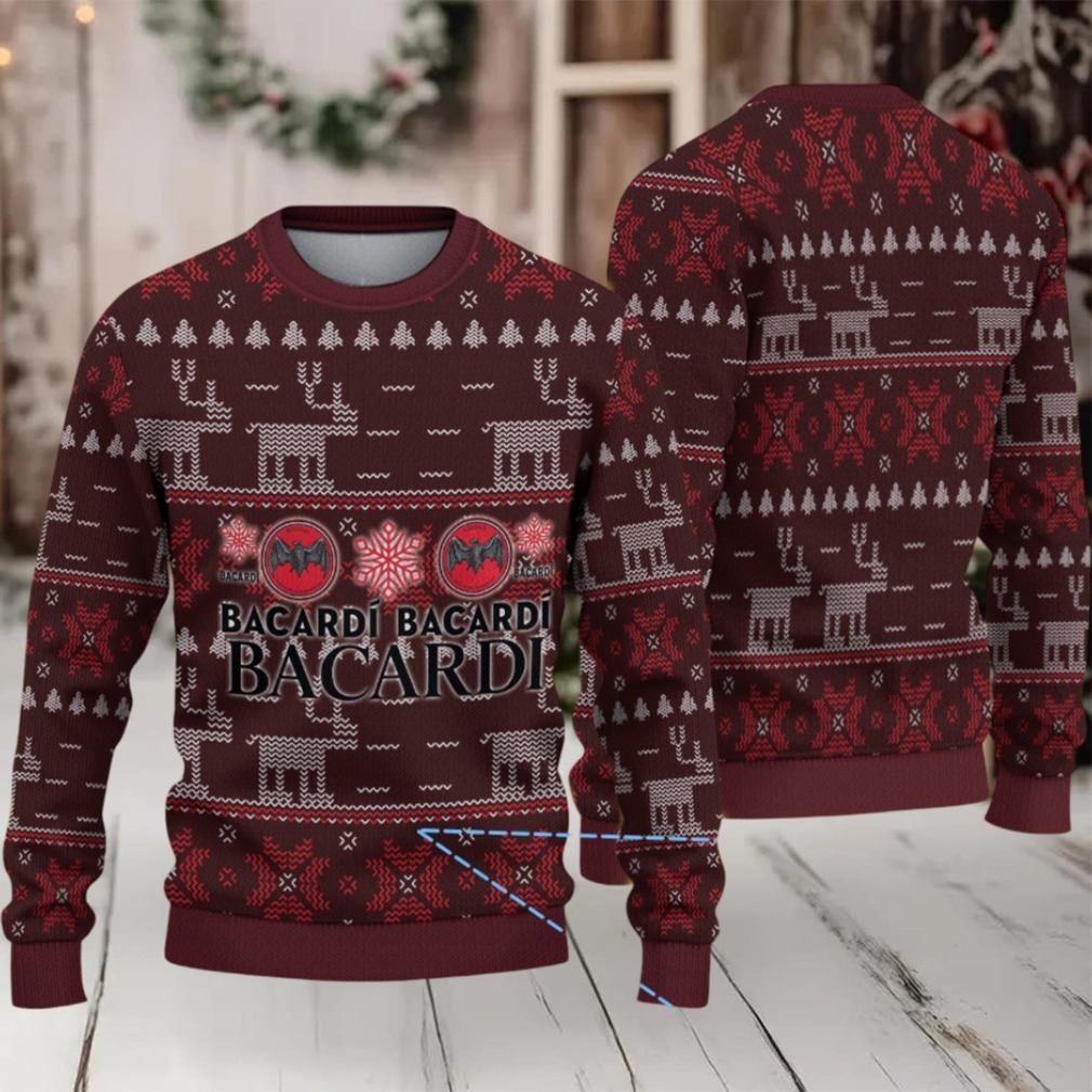 Burgundy Reindeer & Snowflake Fair Isle Bacardi Ugly Christmas Sweater Burgundy Reindeer & Snowflake Fair Isle Bacardi Ugly Christmas Sweater