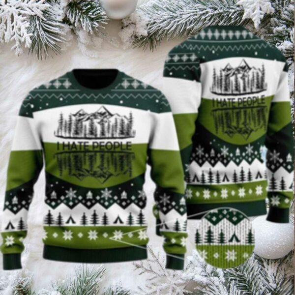 Camping I Hate People Ugly Christmas Sweater