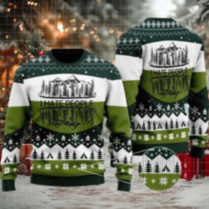Camping I Hate People Ugly Christmas Sweater