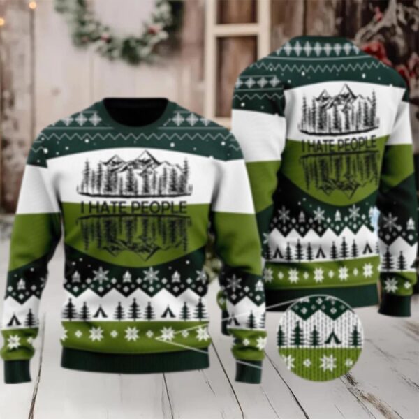 Camping I Hate People Ugly Christmas Sweater