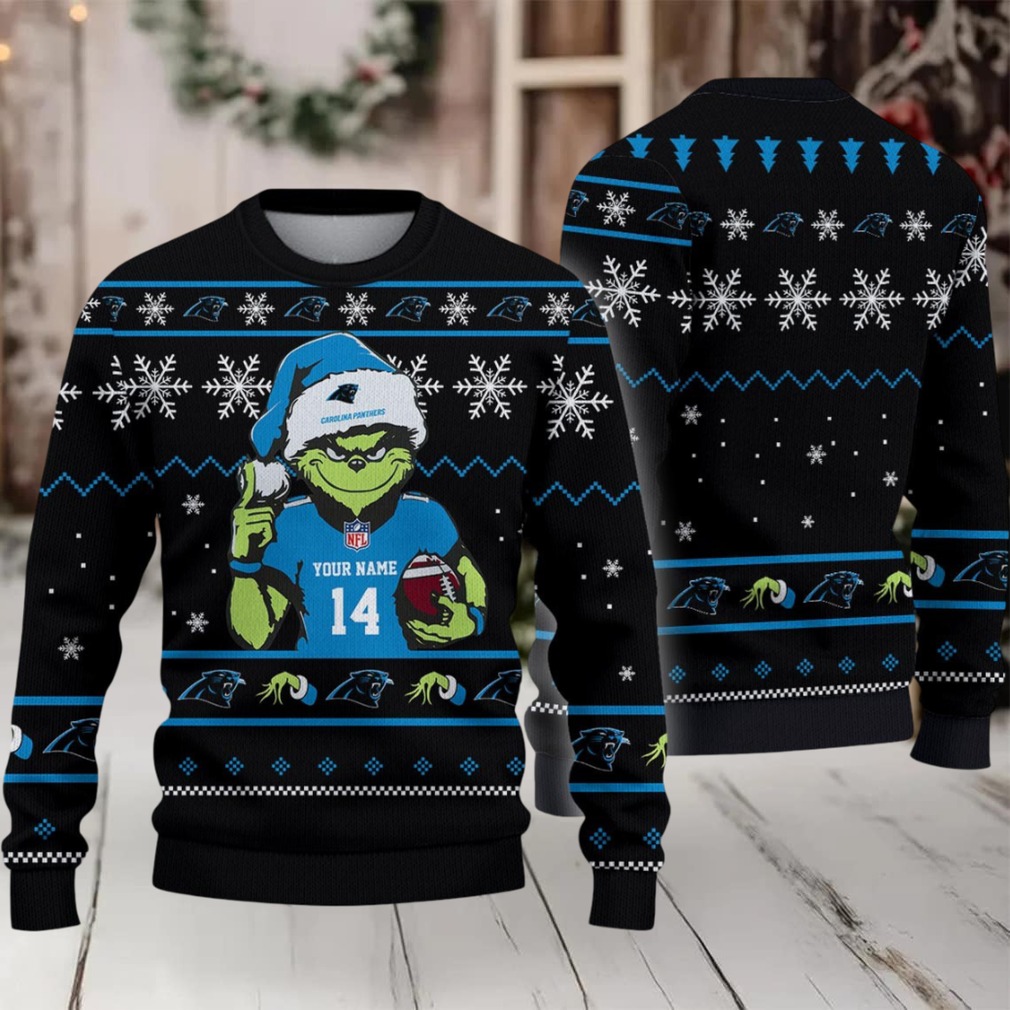 Carolina Panthers Custom Christmas Ugly Sweater Carolina Panthers Custom Christmas Ugly Sweater